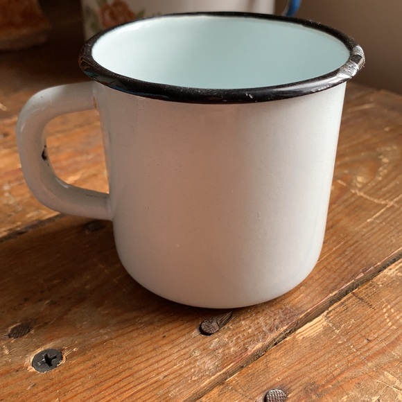 Antique Enameled Coffee Cup - Picture 3 of 9